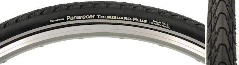 Panaracer 700x25c TOURGUARD-PLUS WIRE-BEAD BLACK TIRE W/REFLECTIVE SIDEWALL (Copy) (Copy)