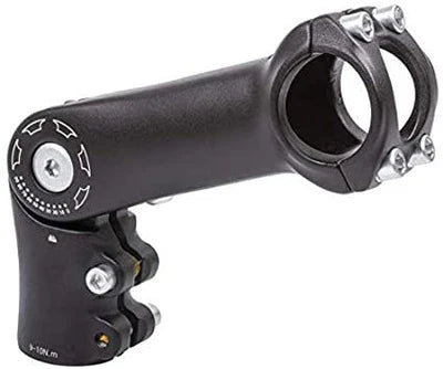 Kalloy ADJ. AHEAD STEM W/RISER 31.8x90mm S.B. BLK