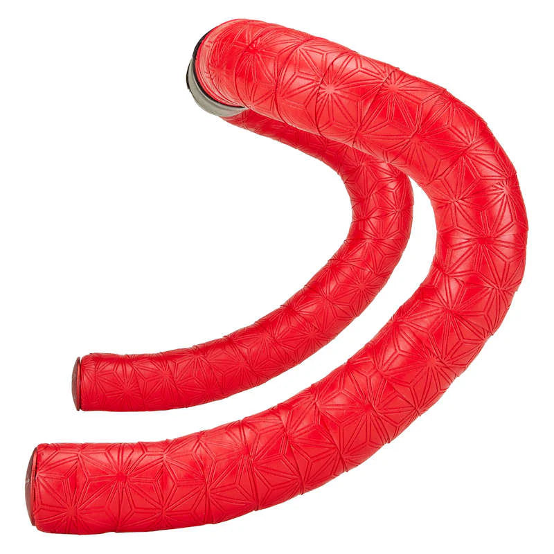 SUPER STICKY KUSH SOLID RED HANDLEBAR TAPE W/ RED ANODIZED PLUGS
