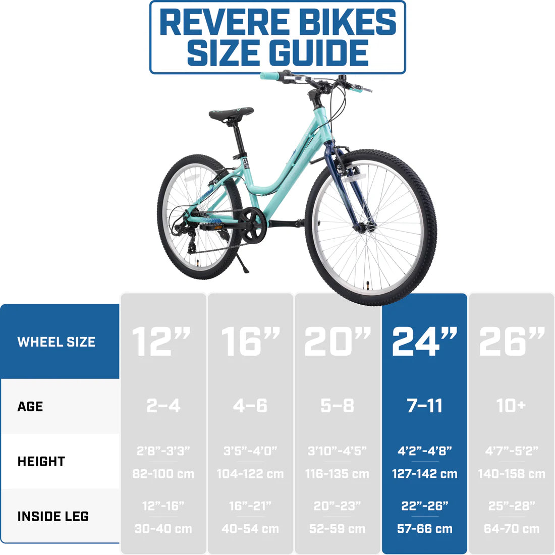 Revere Luna 7 24" Kids Trail Bike - Pink