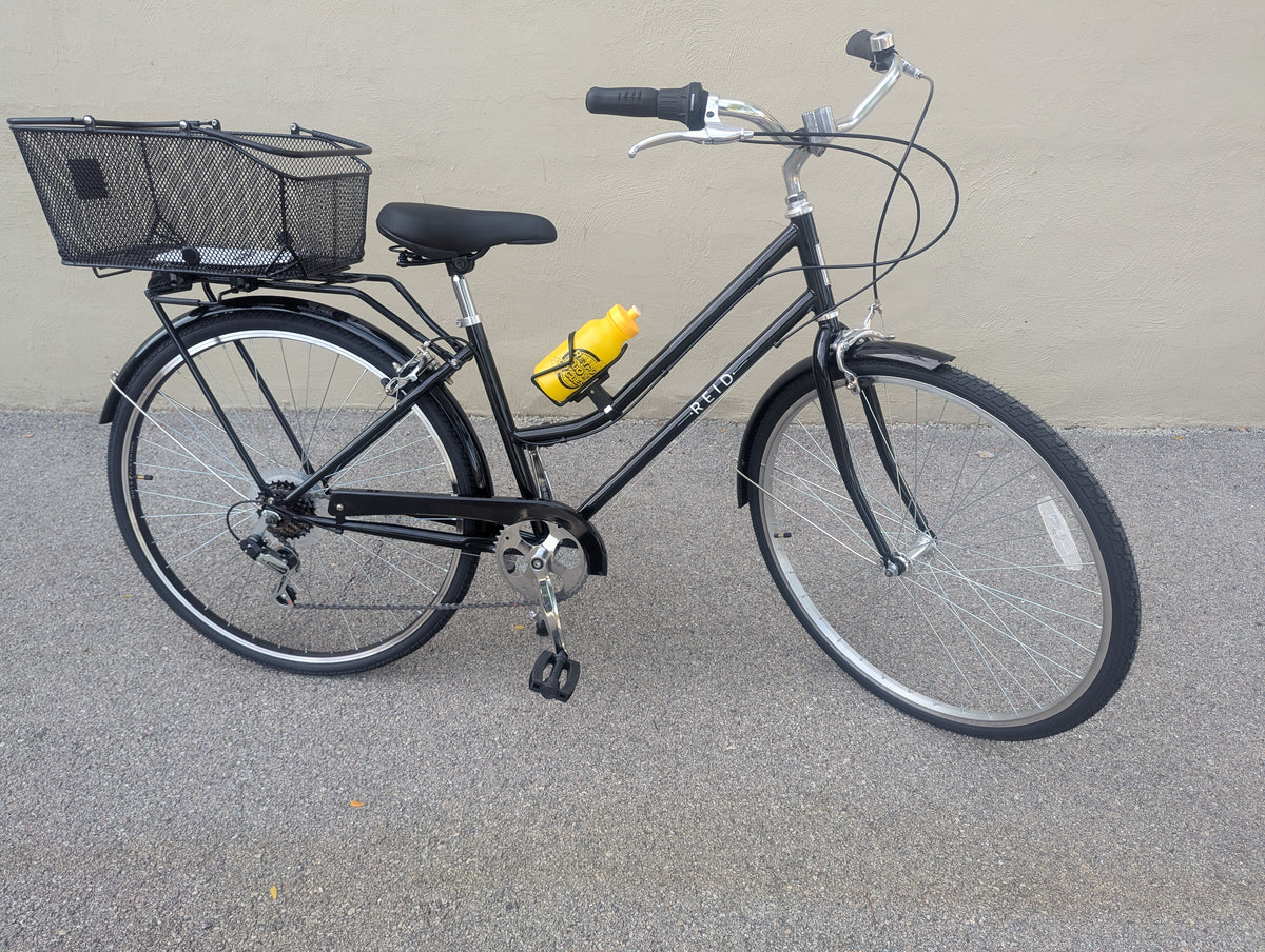 Reid Classic Market Bike (Black) w/ rear basket and bottle cage