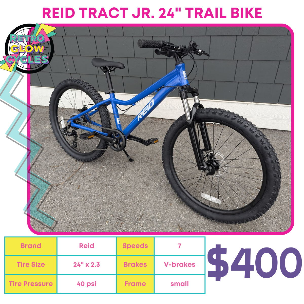 Reid Tract Jr. 24" Trail Bike - Blue