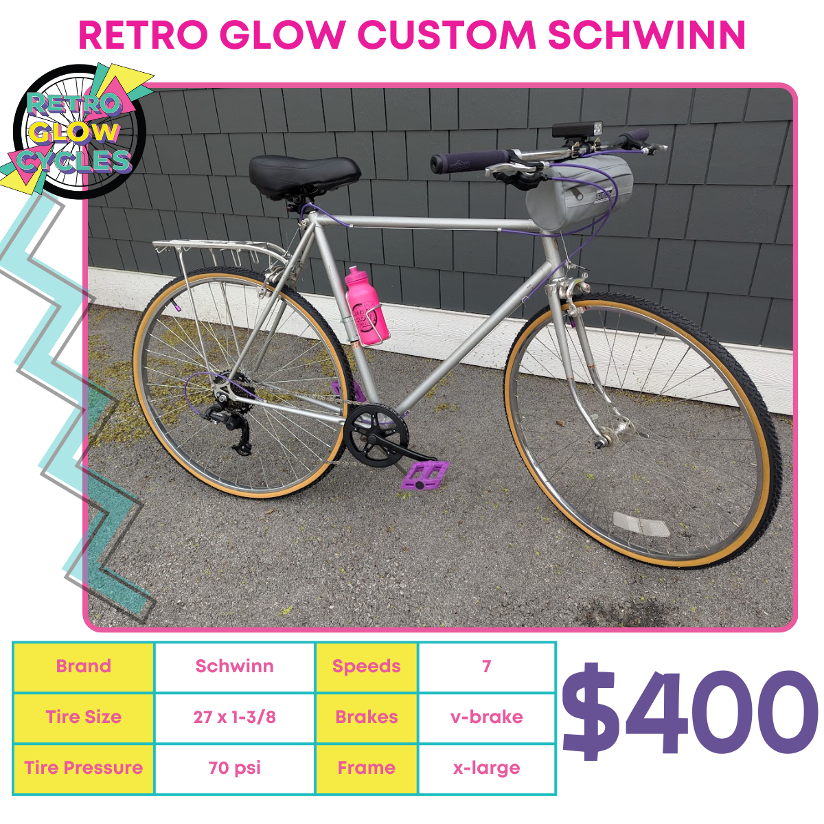Retro Glow custom Schwinn Bike