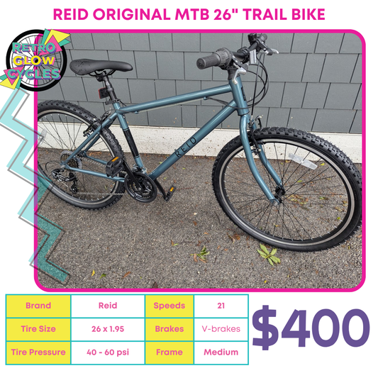 Reid Original MTB 26" Trail Bike (XS Frame, Pewter Green)