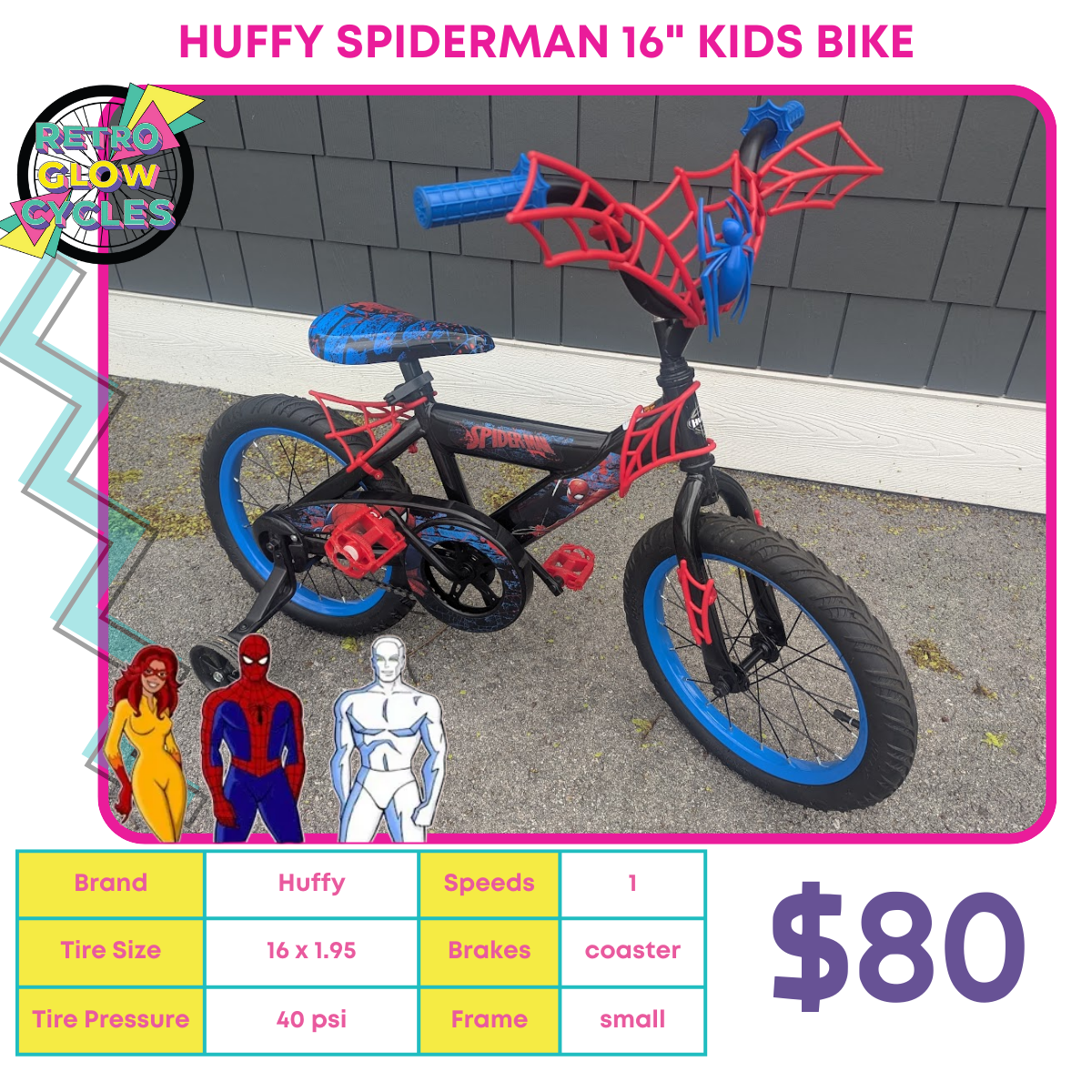 Huffy Spiderman 16" Kids Bike