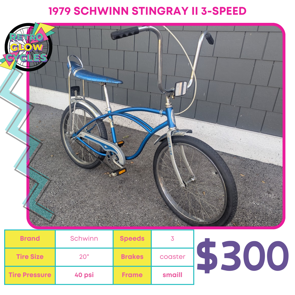 1979 Schwinn Stingray II 3-Speed