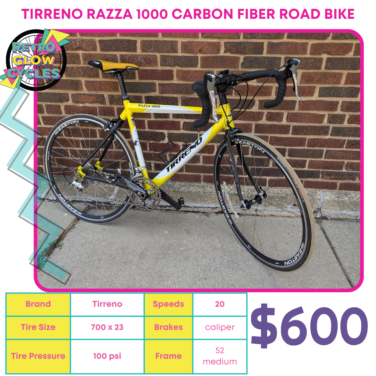 Tirreno Razza 1000 Carbon fiber road bike – Retro Glow Cycles