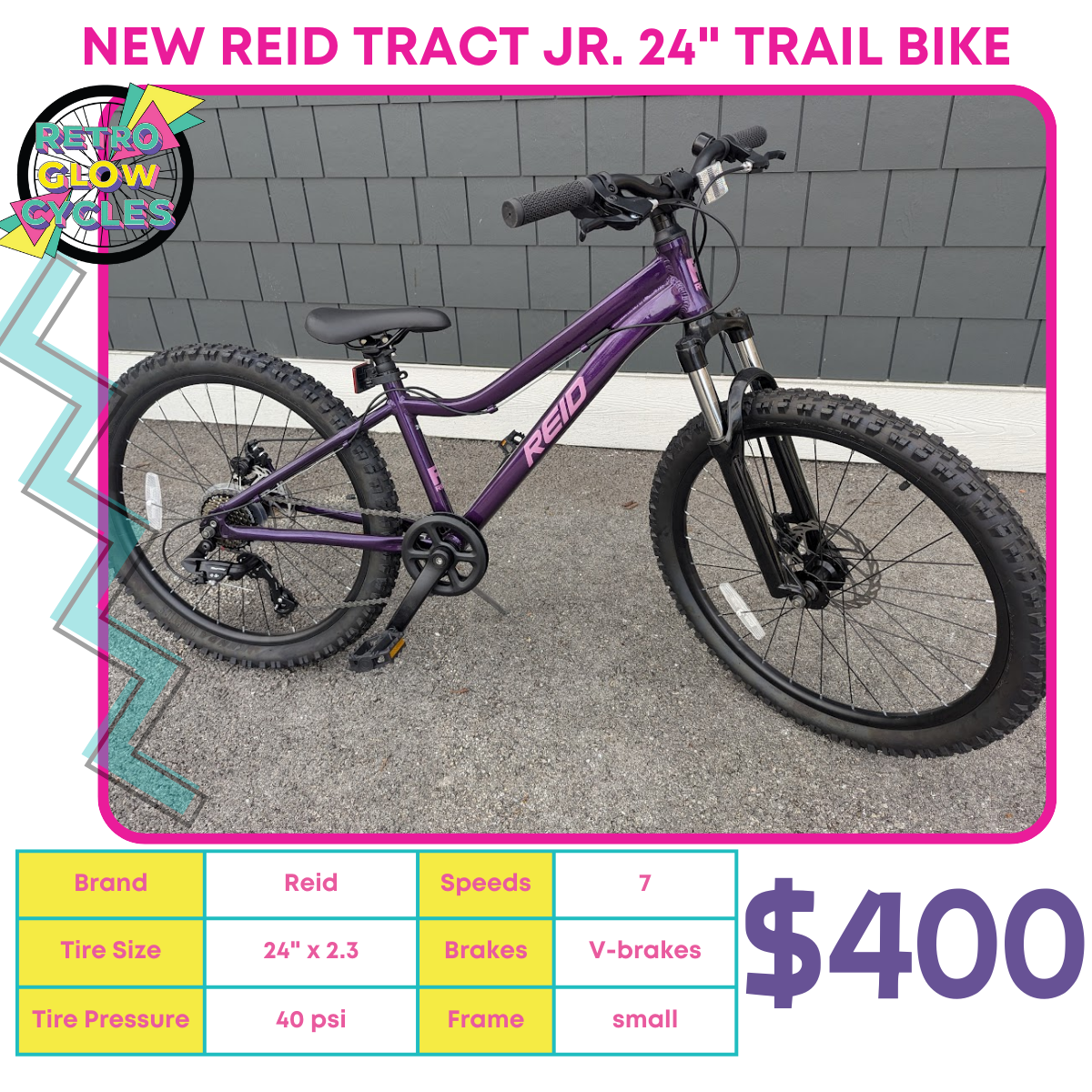 Reid Tract Jr 24" Trail Bike Purple!