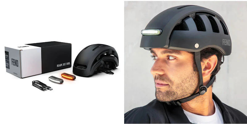 FEND SUPER PLUS HELMET & LIGHTS CARBON BLACK LARGE