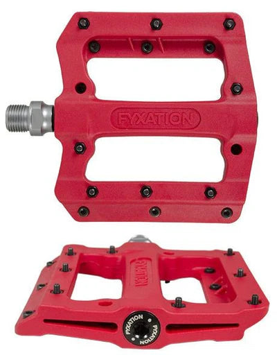 Fixation  NYLON PLATFORM PEDALS W/PINS 9/16" RED