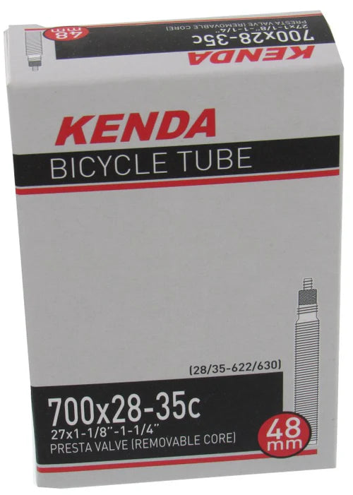 Kenda Presta 700x28/35c (28/25-622/630) REMOVABLE VALVE P/V 48mm THREADED TUBE