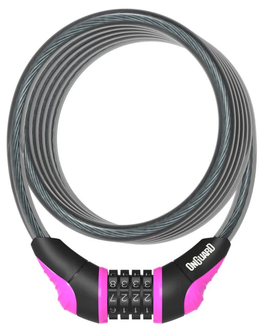 OnGuard Neons Cable Combo Lock 8160 Pink