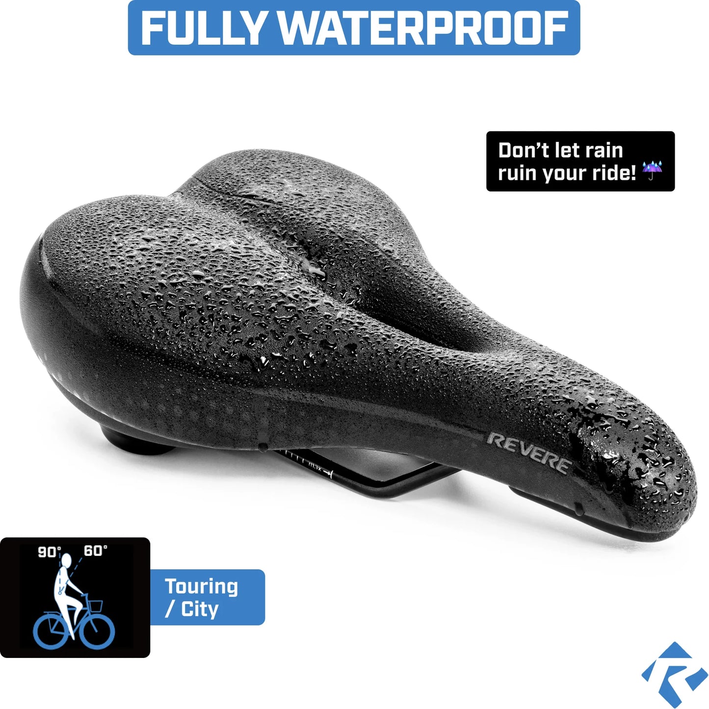 Revere Touring Suspension Comfort Gel Saddle - 7.5" wide