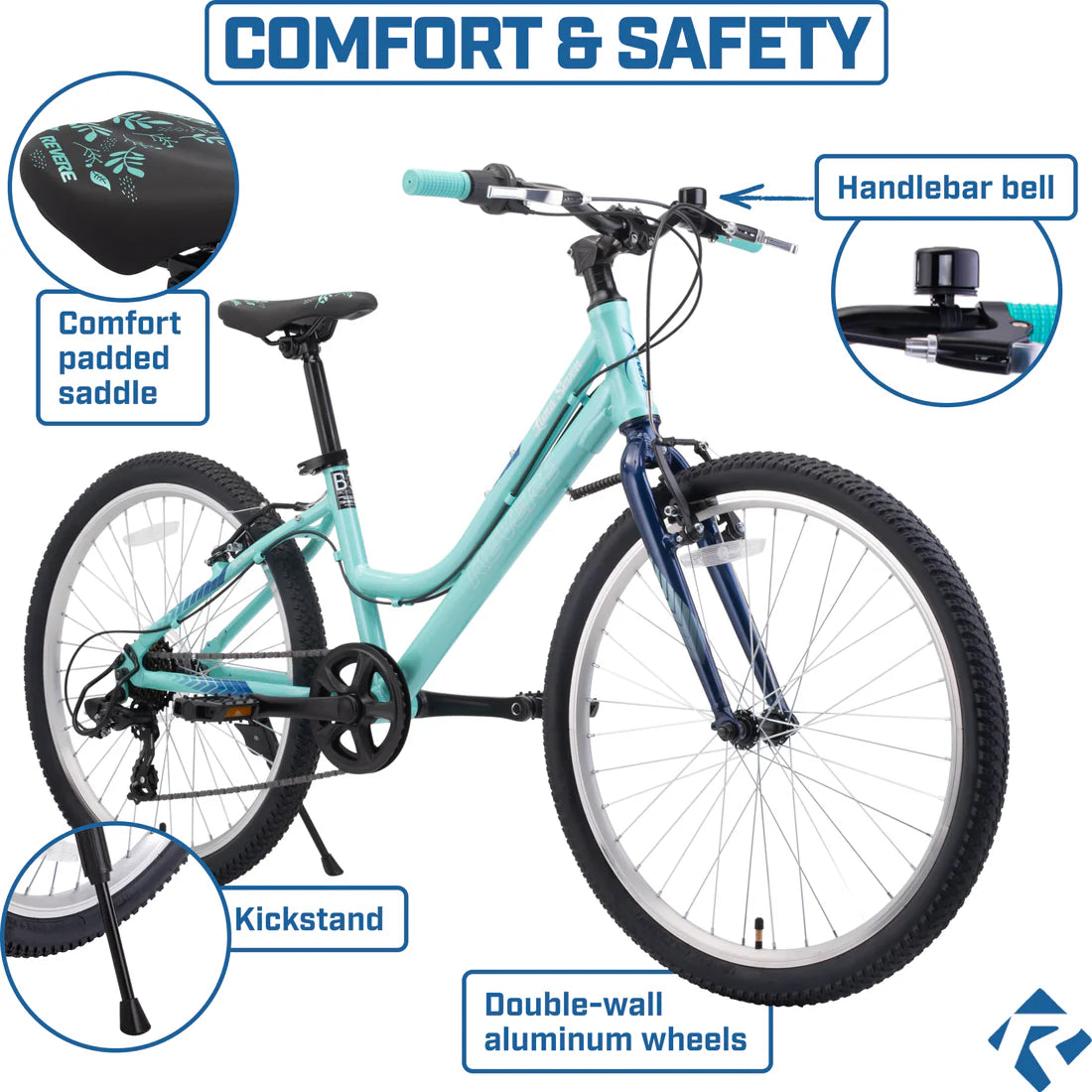 Revere Luna 7 24" Kids Trail Bike - Pink