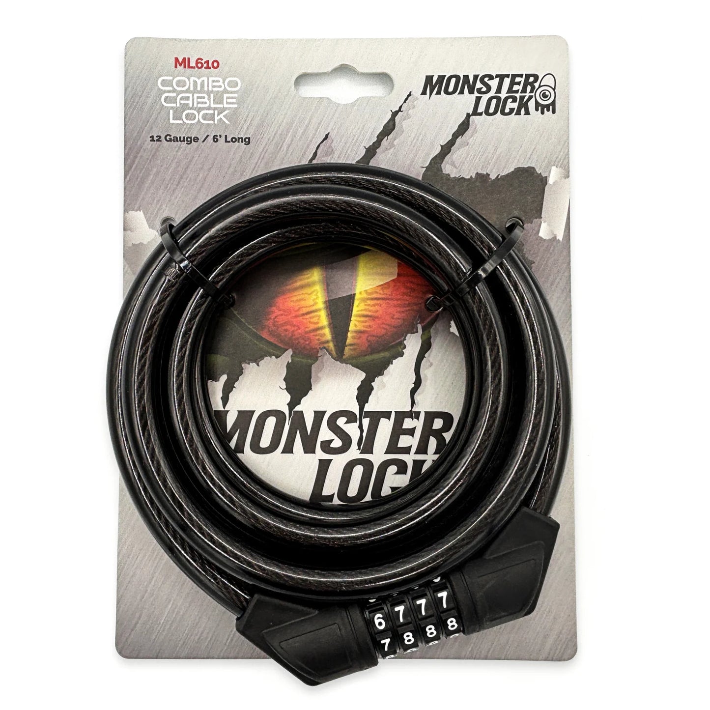 Monster Lock 6-foot Combination Lock - 13 mm Braided Steel