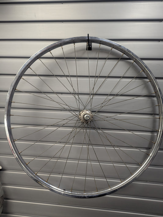 REAR WHEEL - 26 x 1-3/8 -  SCHWINN TUBULAR - S-6 TIRES - Freewheel - Refurbished