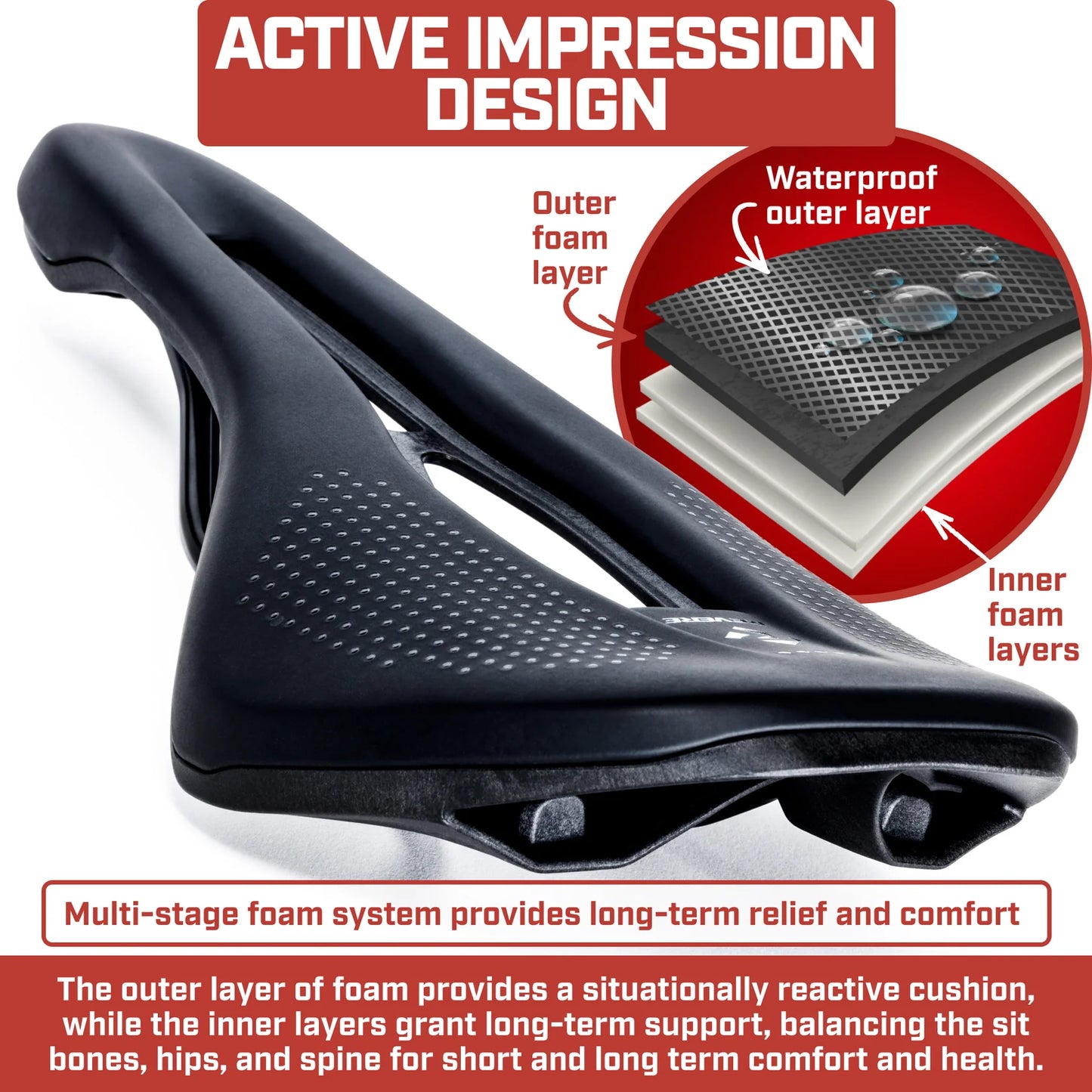 Revere Wing Hollow Channel Road/Gravel Bicycle Saddle