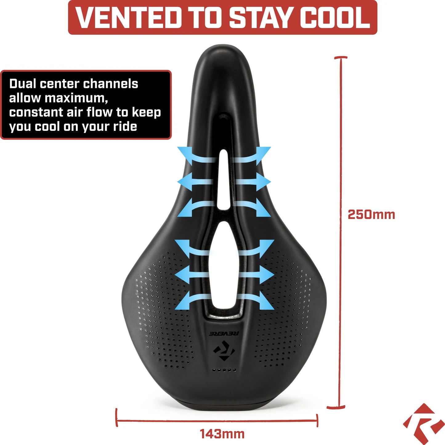 Revere Wing Hollow Channel Road/Gravel Bicycle Saddle