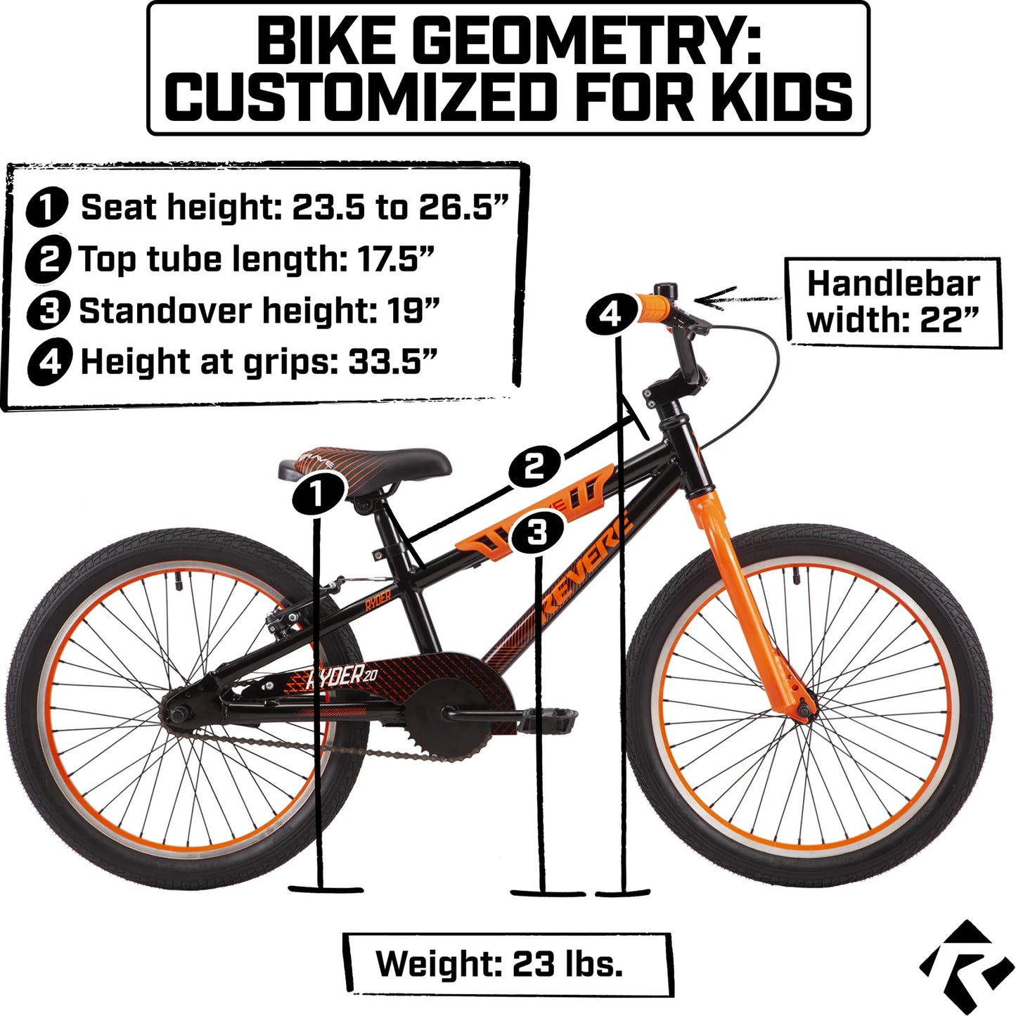 *NEW* Revere Ryder 20" Kids Bike - White/Blue