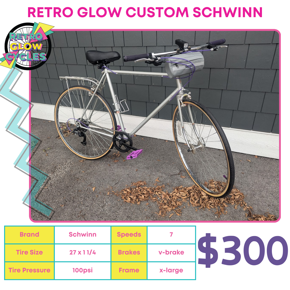 Retro Glow custom Schwinn Bike