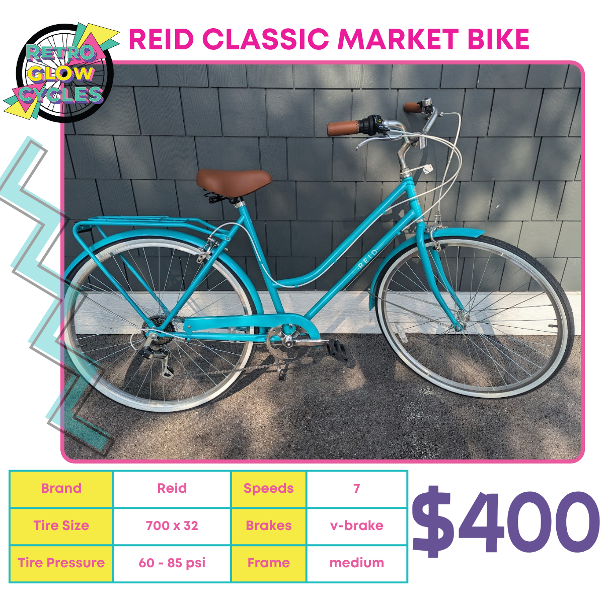 reid fahrrad kaufen Reid Classic Market Bike (Turquois) (Small) – Retro Glow Cycles
