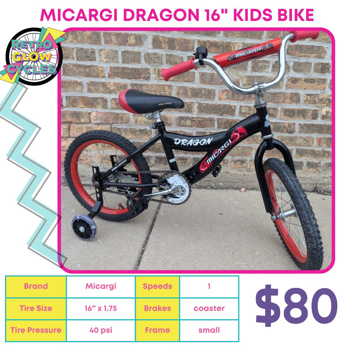 Micargi Dragon 16" Kids Bike