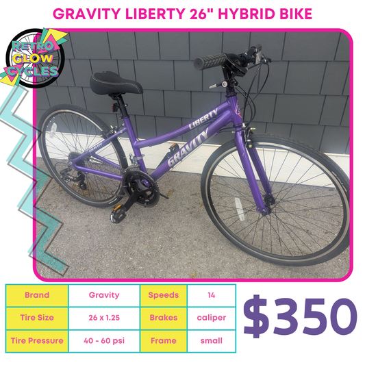 Gravity Liberty 26" Hybrid Bike (Purple)