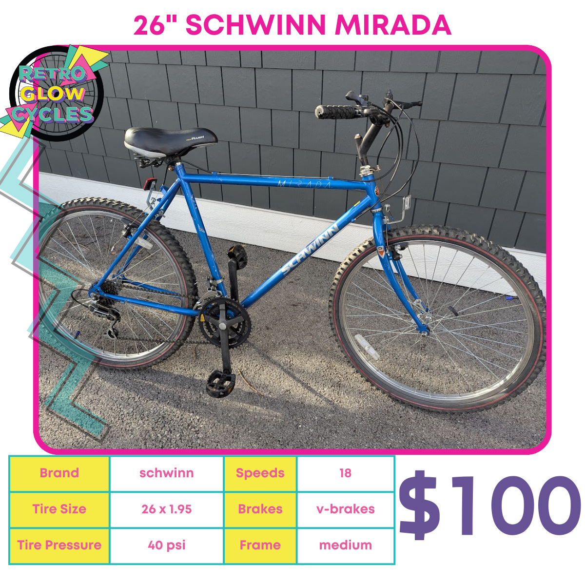 Schwinn Mirada 26" Retro Glow Cycles