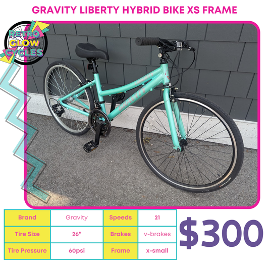 Gravity Liberty 26" Hybrid bike XS Frame