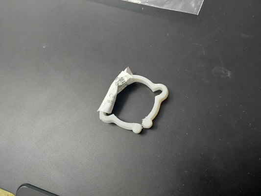 Cable clamp double white plastic