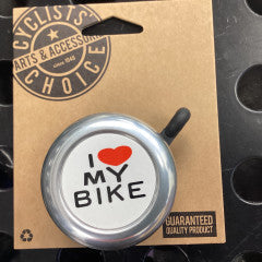 Cyclists choice I love bike bell silver