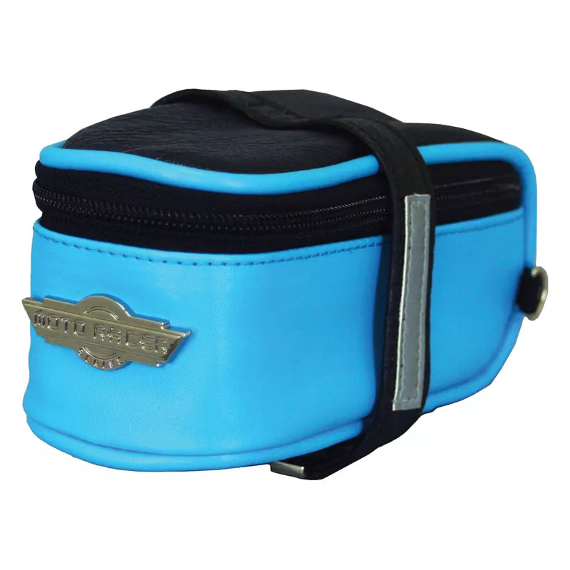 Moto Racer Moto Saddle Up Bicycle Seat Pouch-Blue/Black