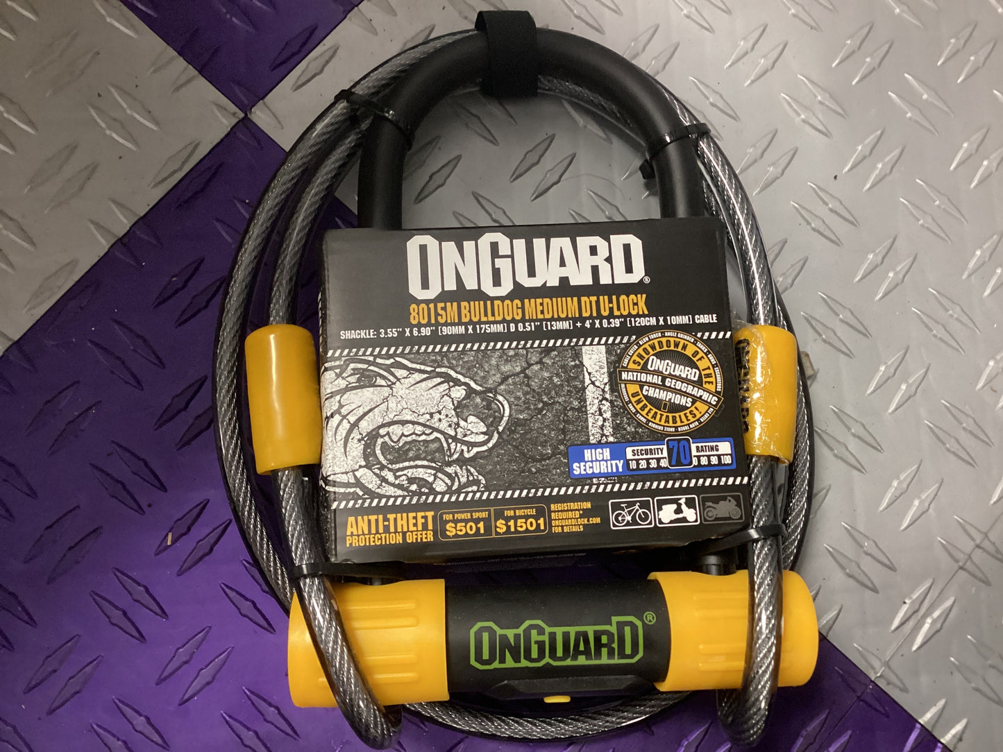 OnGuard 8015 Bulldog unlock with cable combo