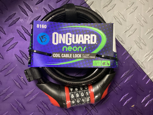 OnGuard Neons Cable Combo Lock 8160 Red