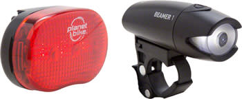 Planet Bike Beamer 1 Headlight and Blinky 3 Taillight, Set